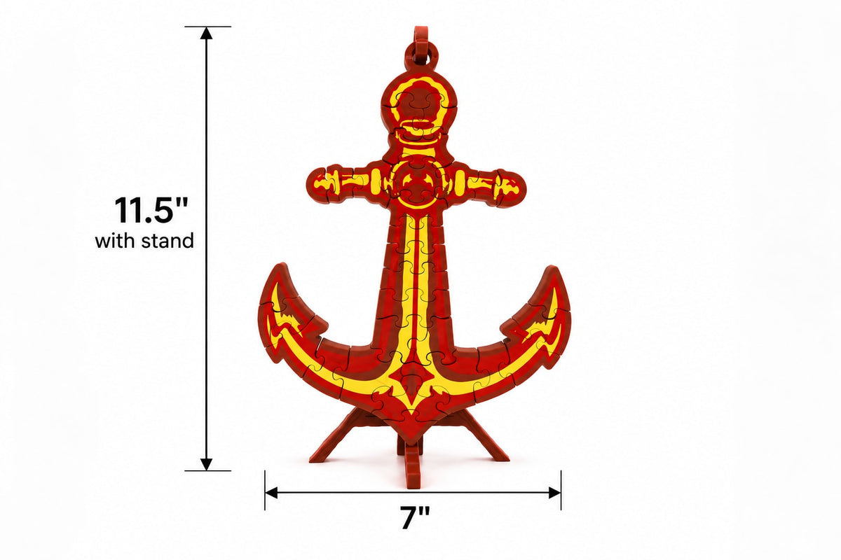 3D Printed Anchor Puzzle – Hanging Jigsaw with Stand