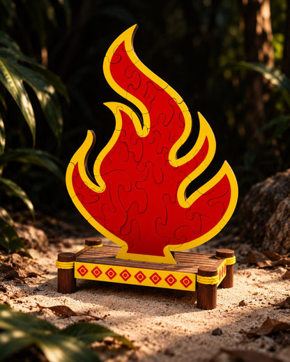 3D Printed Flame Puzzle with Display Stand