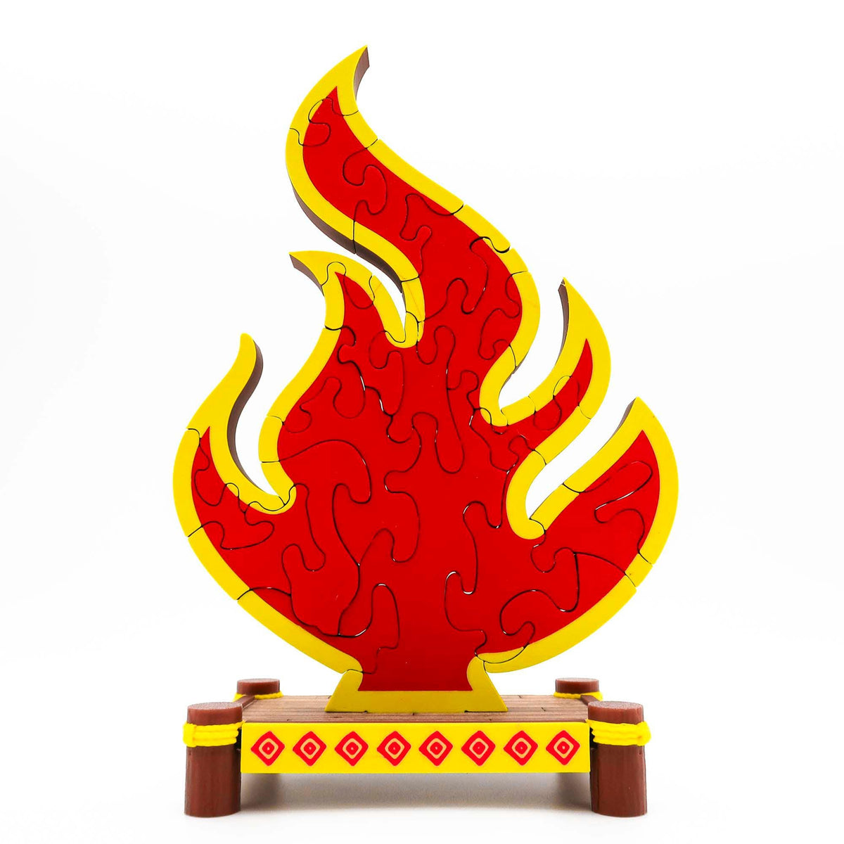 3D Printed Flame Puzzle with Display Stand