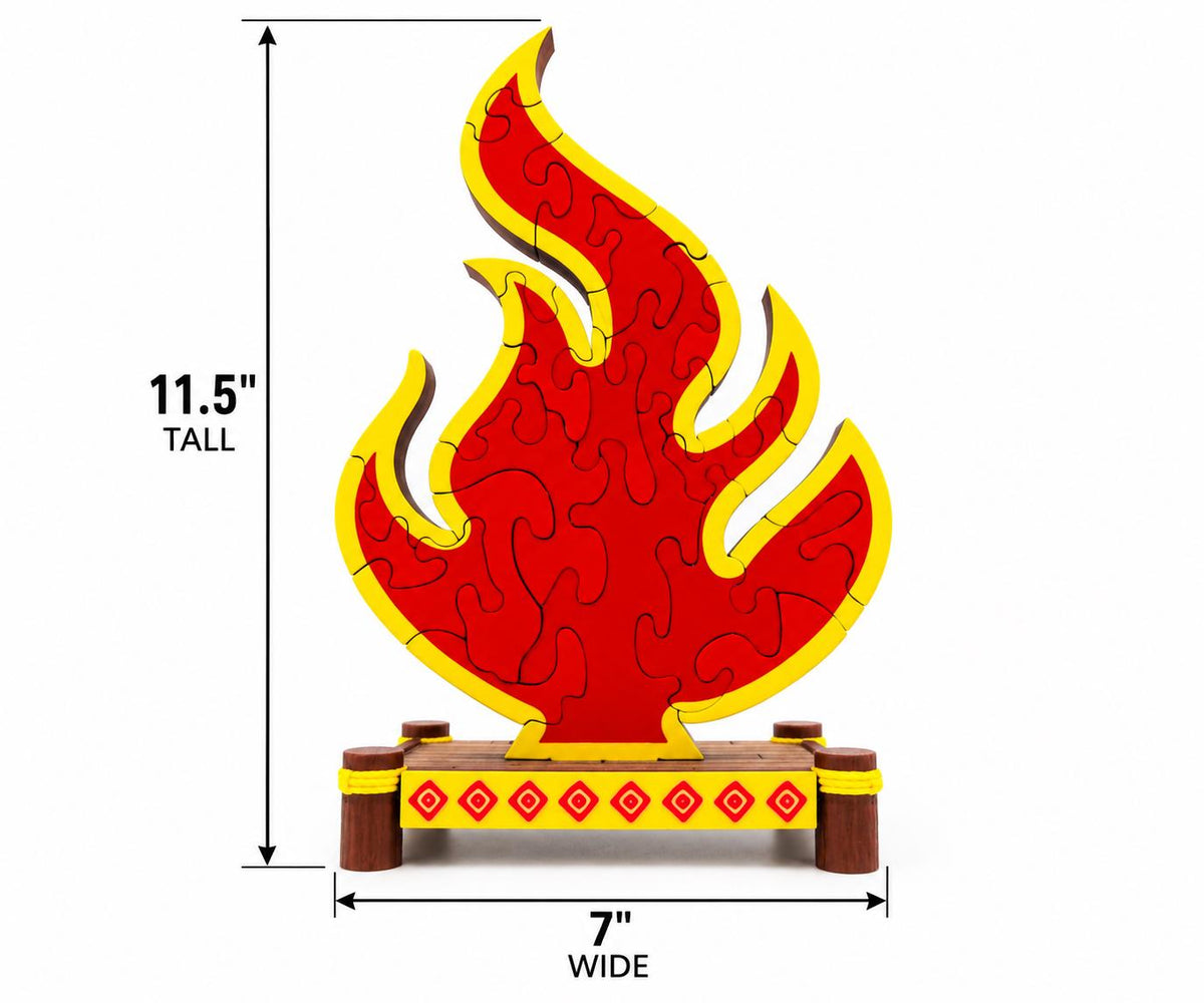 3D Printed Flame Puzzle with Display Stand