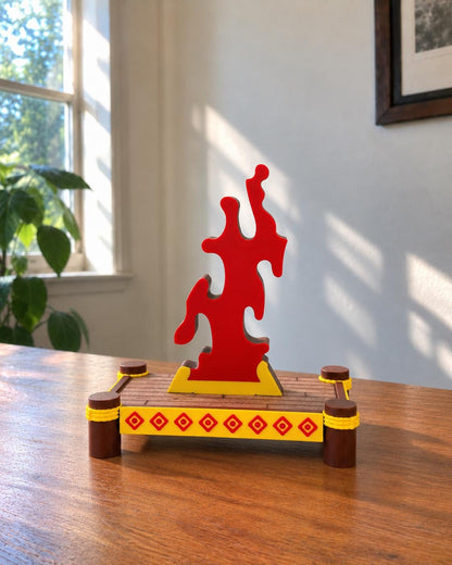 3D Printed Flame Puzzle with Display Stand