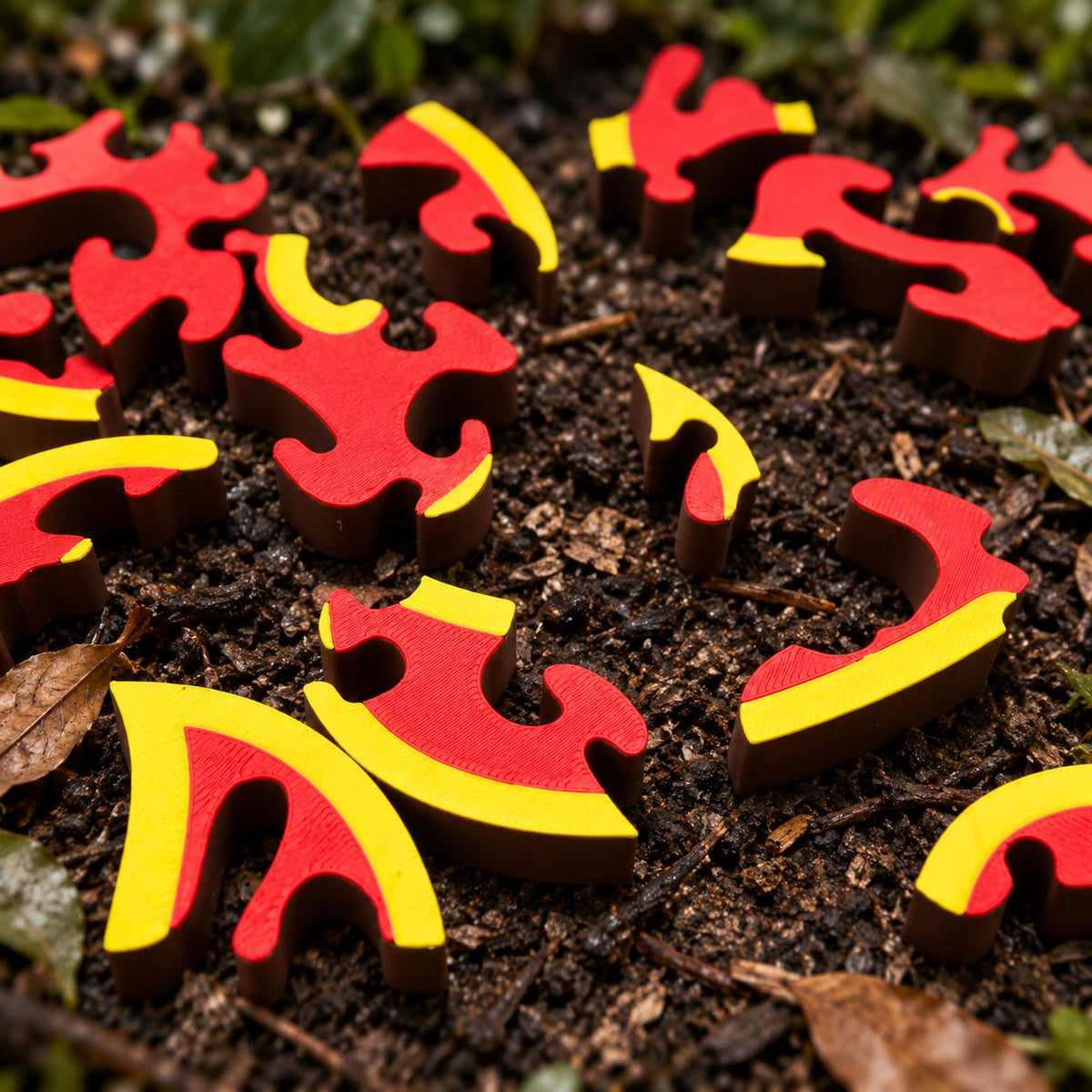 3D Printed Flame Puzzle with Display Stand