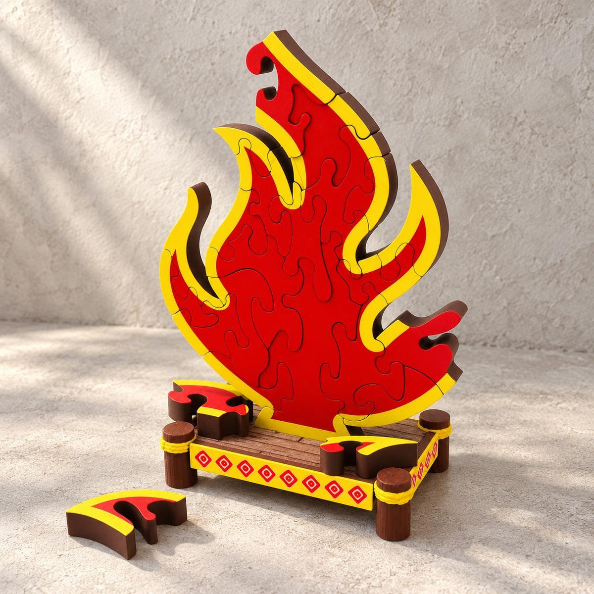 3D Printed Flame Puzzle with Display Stand