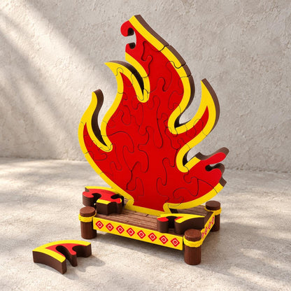 3D Printed Flame Puzzle with Display Stand