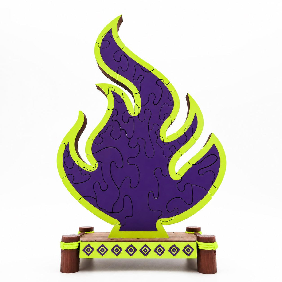 3D Printed Flame Puzzle with Display Stand