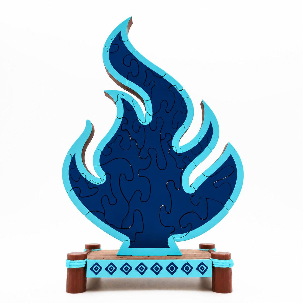3D Printed Flame Puzzle with Display Stand