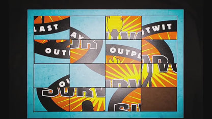 Survivor Puzzle Replica - Custom Large 4x4 Slider Puzzle - 24-inches Slide Puzzle