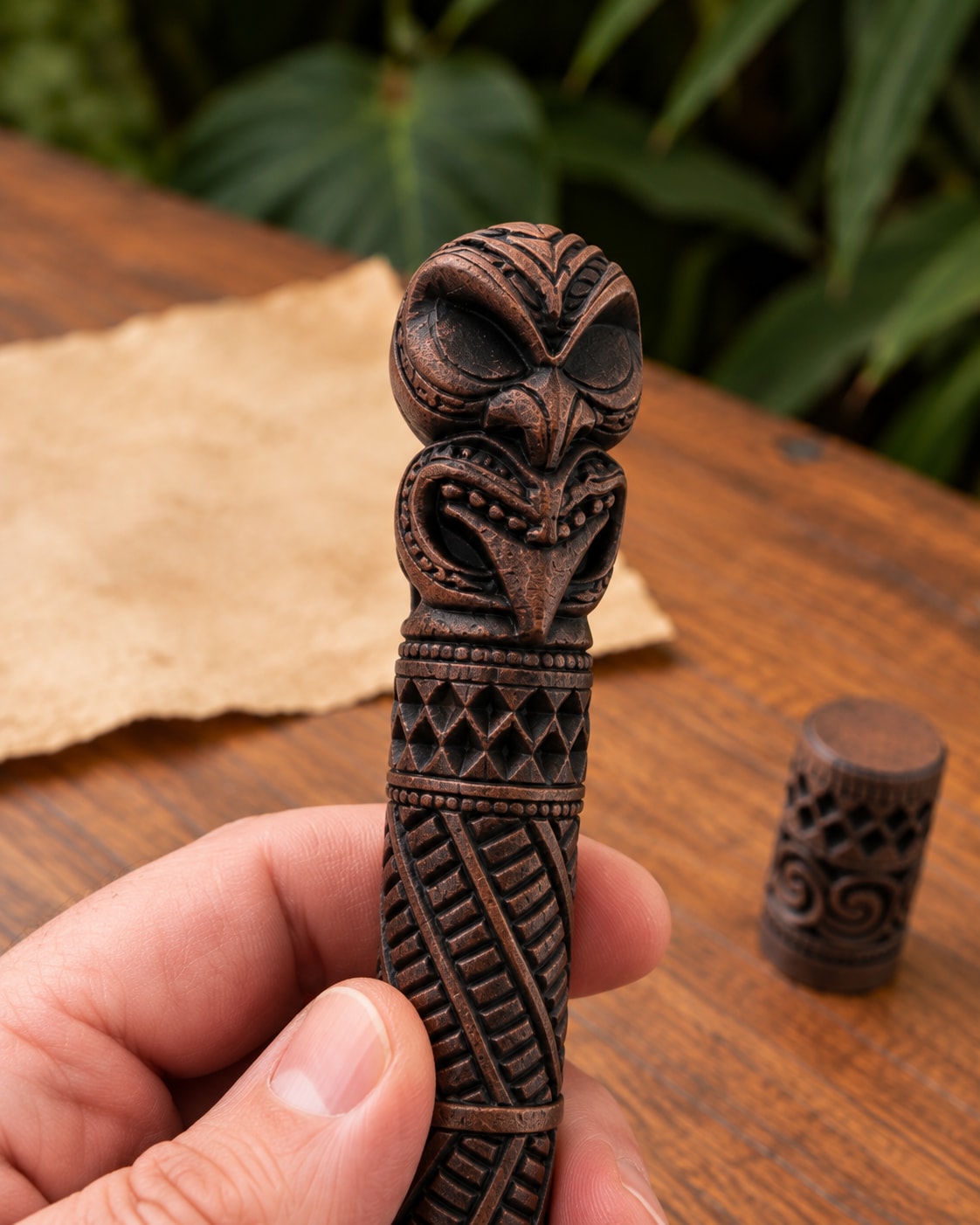 Tiki Voting Pen – Carved Wood Look with Sharpie Marker