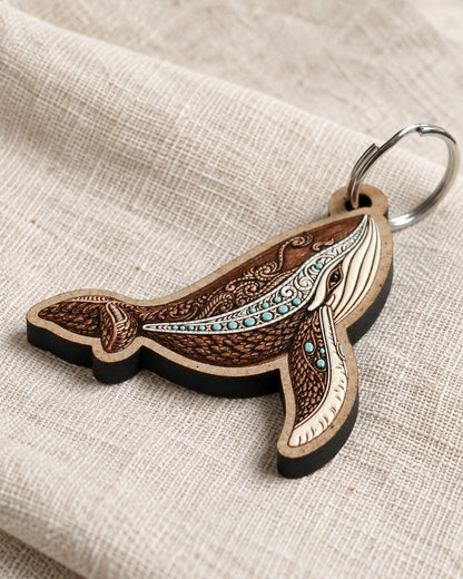 Whale Idol Keychain – Carved Look with Raised Texture
