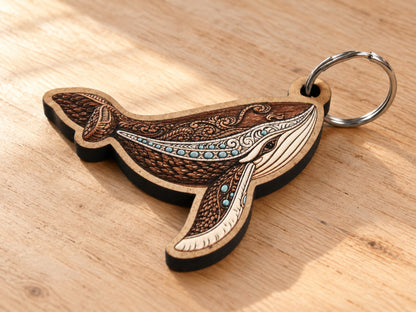 Whale Idol Keychain – Carved Look with Raised Texture